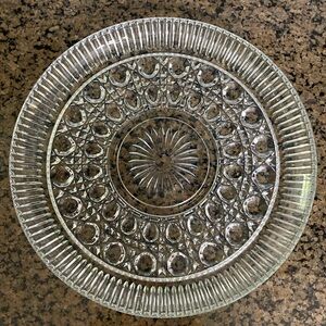 Vintage Clear Decretive cut glass Tray